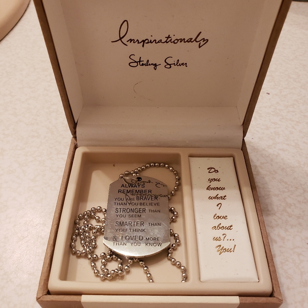 Inspirational dog tag necklace jewelry